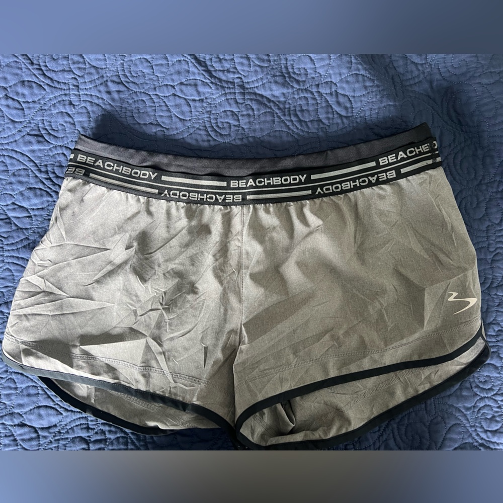 Like new size large gray beachbody athletic shorts.